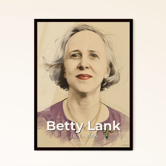 Betty Lank: A Pioneering Spirit in Anesthesiology - Contemporary Portrait Print Celebrating Innovation and Elegance