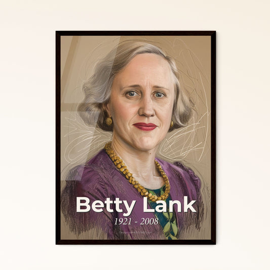 Captivating Tribute: Betty Lank, Pioneer of PCA - A Contemporary Art Print Celebrating Life, Innovation, and Graceful Design