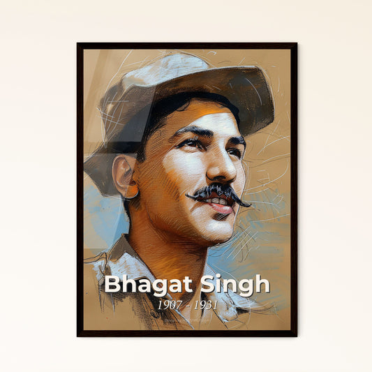 Celebrate Bhagat Singh: A Striking Contemporary Portrait of India's Revolutionary Hero – Perfect for Home Decor and Gifting!