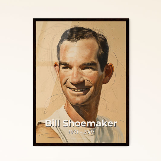 Bill Shoemaker: Legendary Jockey Portrait – Contemporary Art Print, Perfect for Home Decor – A Tribute to Racing Greatness