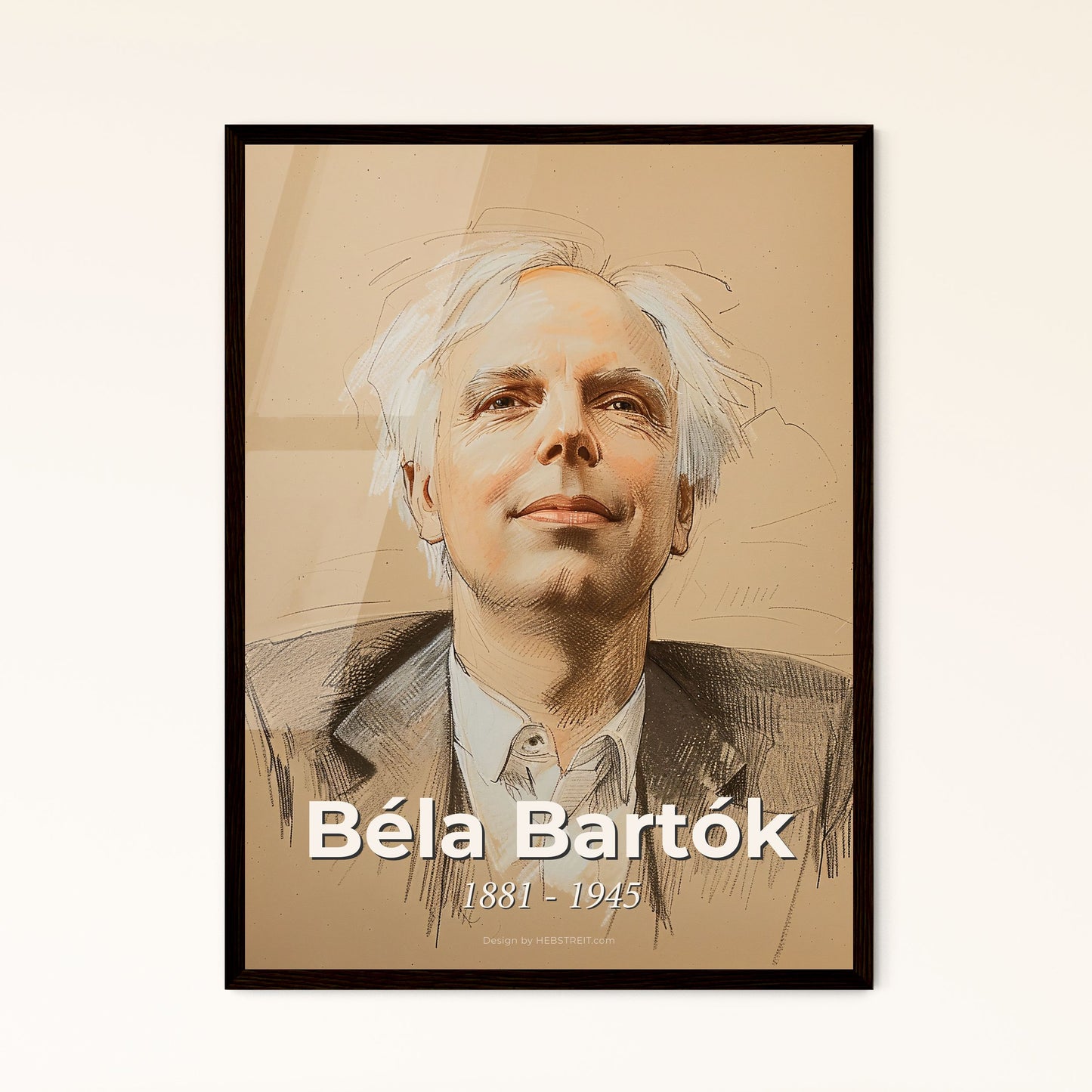 Béla Bartók: A Captivating Tribute – Unique Contemporary Portrait Celebrating the Fusion of Folk and Classical Music in Art