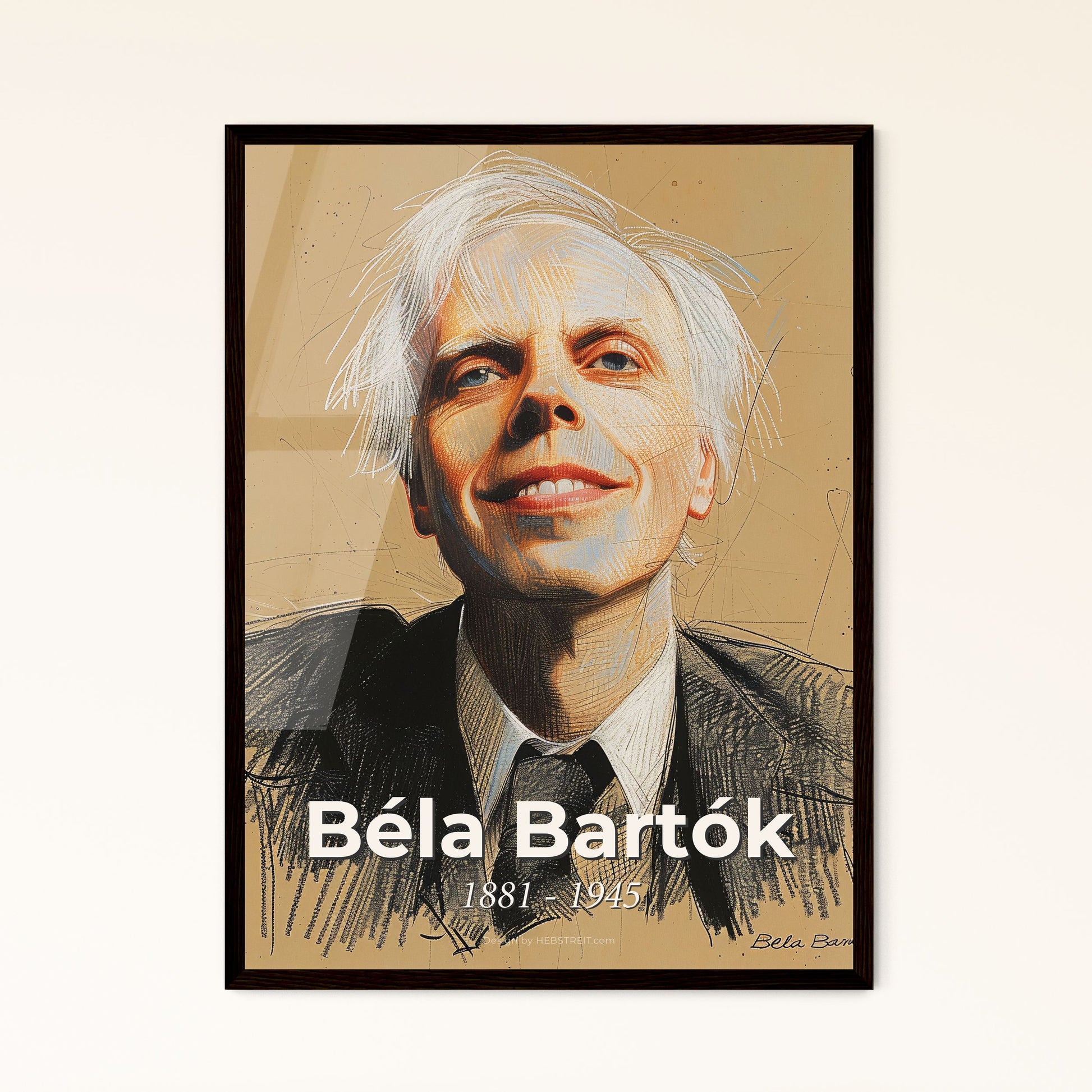 Béla Bartók: Captivating Portrait of the Pioneer Composer Merging Folk & Classical in Dynamic Contemporary Art – Perfect Home Decor Gift!