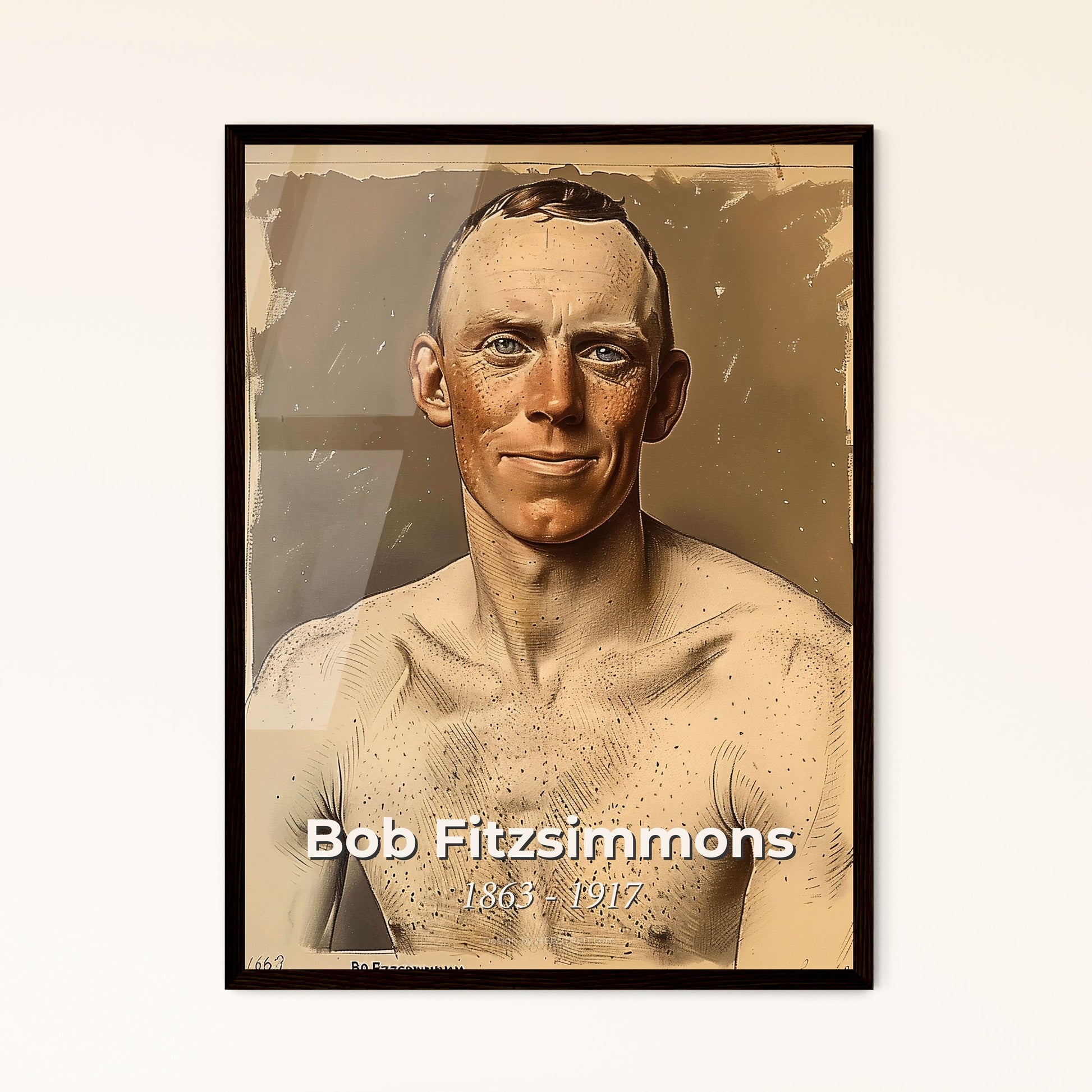 Bob Fitzsimmons: Celebrated Boxing Legend - Contemporary Art Print, Dynamic Lines & Highlights, Perfect for Home Decor & Gifting