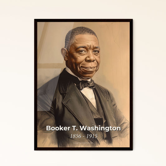 Elegant Portrait of Booker T. Washington: Celebrating His Legacy in Contemporary Art - Perfect for Home Decor & Gifts