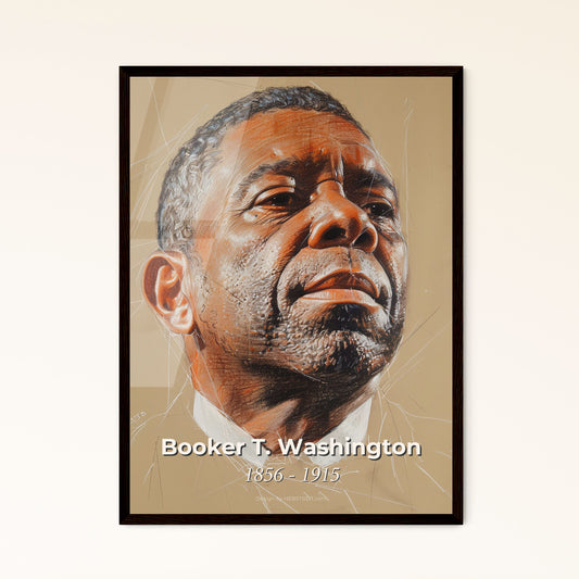 Radiant Portrait of Booker T. Washington: Celebrating the Legacy of Education, Vocational Empowerment, and Artistic Expression