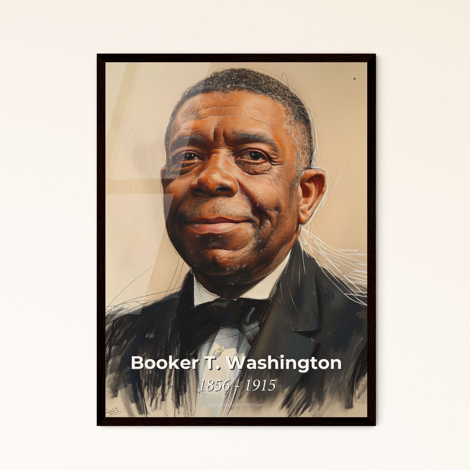 Booker T. Washington: Portrait of Visionary Resilience - Artistic Tribute in Modern Hues, Perfect for Elegant Home Décor