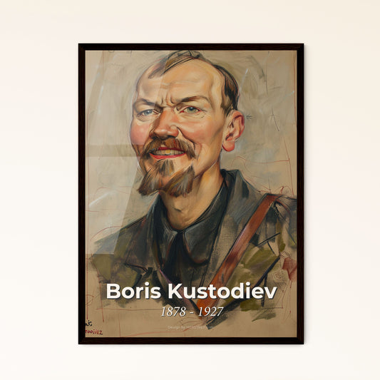 Vibrant Russian Essence: Boris Kustodiev-Inspired Contemporary Art Portrait - Elegantly Framed for Home Decor & Gifting