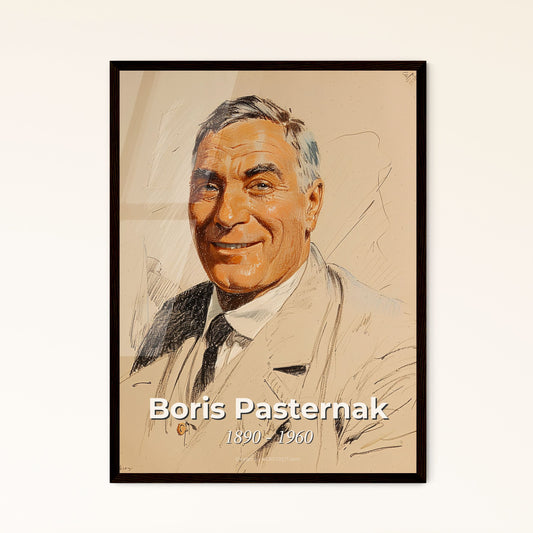 Elegant Portrait of Boris Pasternak: A Captivating Fusion of Contemporary Art & Timeless Literature for Stunning Home Décor