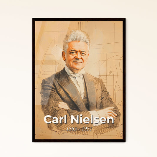 Exquisite Portrait of Carl Nielsen Framed Print