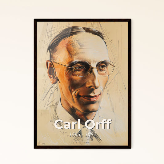 Vibrant Portrait of Carl Orff: Celebrating the Iconic Composer - Contemporary Art Print for Unique Home Décor & Thoughtful Gifts