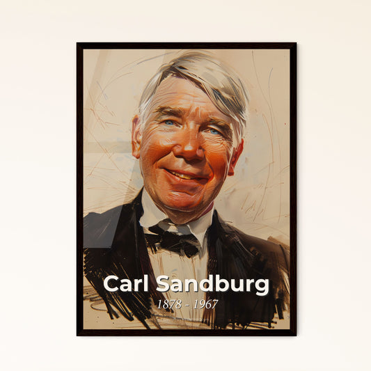 Elegant Contemporary Portrait of Carl Sandburg: Celebrating American Poetry – Exquisite Print Options for Home Décor