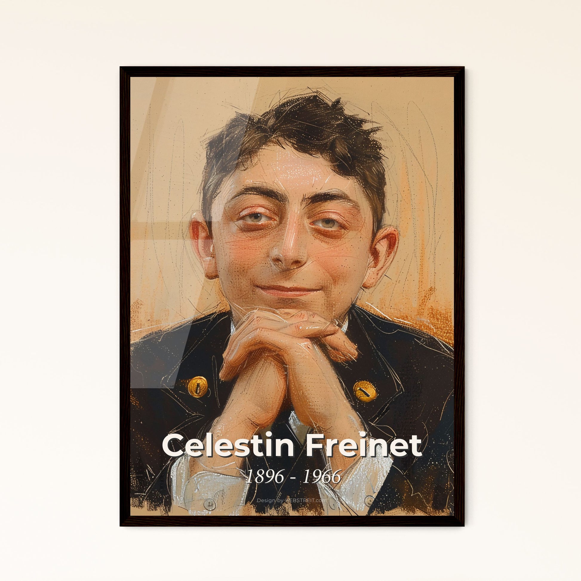 Celestin Freinet: Celebrating Cooperative Learning - Contemporary Art Print with Dynamic Lines, Highlights & Unique Perspective