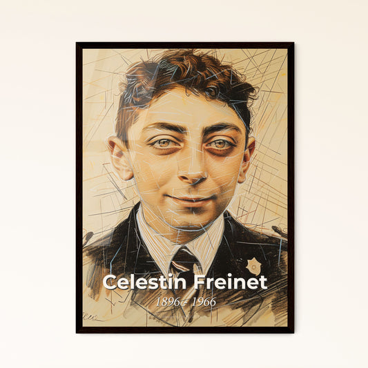 Celestin Freinet: Celebrating Cooperative Learning - A Stunning Contemporary Art Print Capturing the Essence of Education's Pioneer