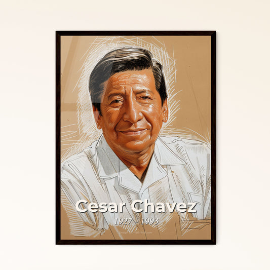 Vibrant Tribute to Cesar Chavez: A Stunning Portrait Celebrating a Legacy of Labor Rights and Social Justice in Contemporary Art