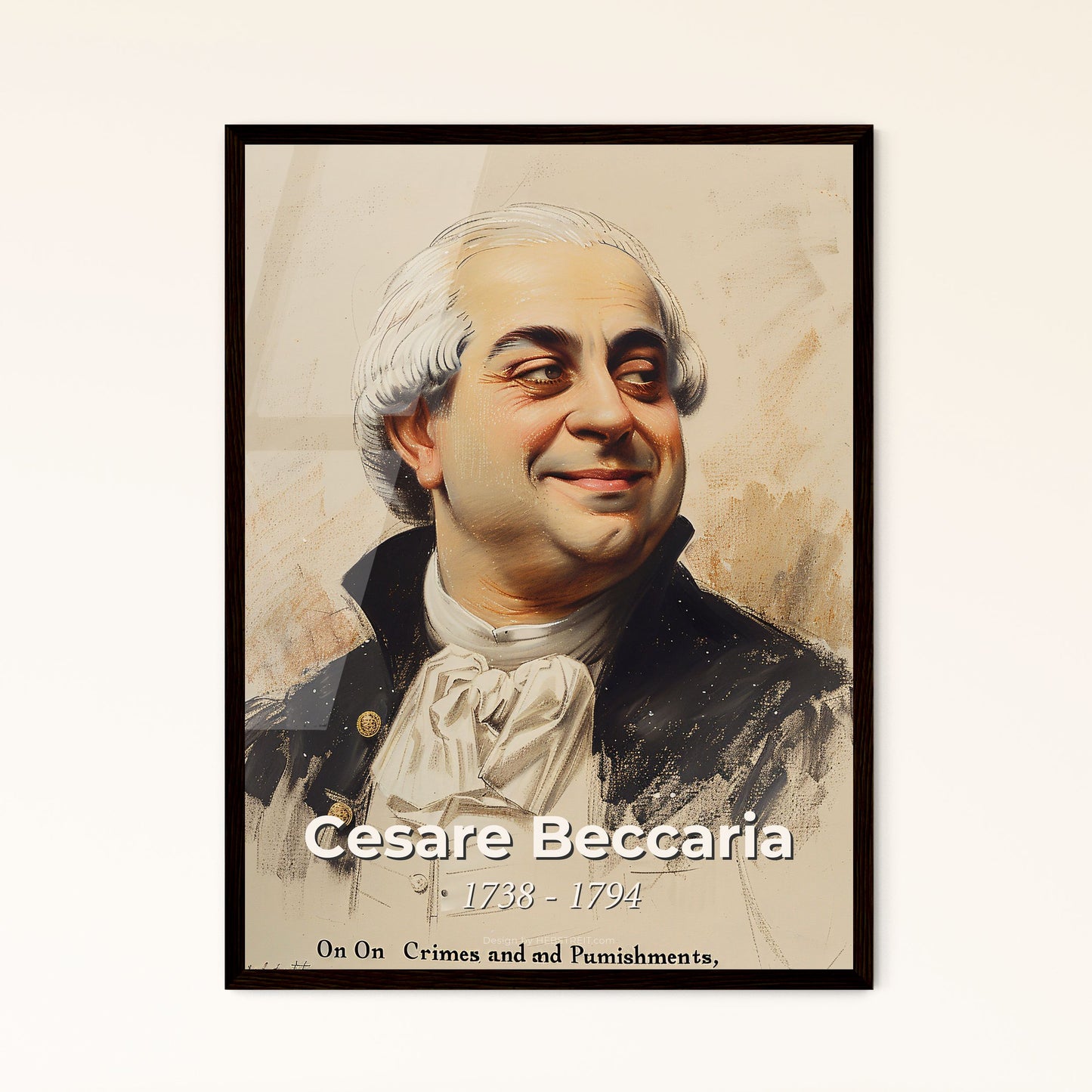 Cesare Beccaria: Illuminating Justice - Contemporary Portrait Print in Dynamic Hues, Perfect for Stylish Home Decor Gifts