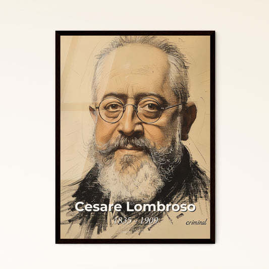 Cesare Lombroso: Captivating Criminologist Portrait - Elegant Contemporary Art Print for Unique Home Decor & Thoughtful Gifts