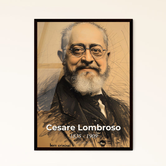 Captivating Portrait of Cesare Lombroso: Celebrated Italian Criminologist in Contemporary Art – Perfect for Home Decor & Unique Gifts