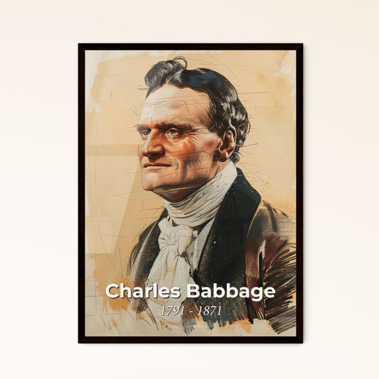 Charles Babbage: The Father of Computing – Exquisite Contemporary Portrait Art Print, Perfect for Home Decor & Unique Gifts