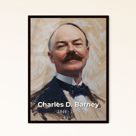 Elegant Portrait of Charles D. Barney: Celebrated American Banker, Captivating Contemporary Art on Beige Paper - Perfect for Home Decor!