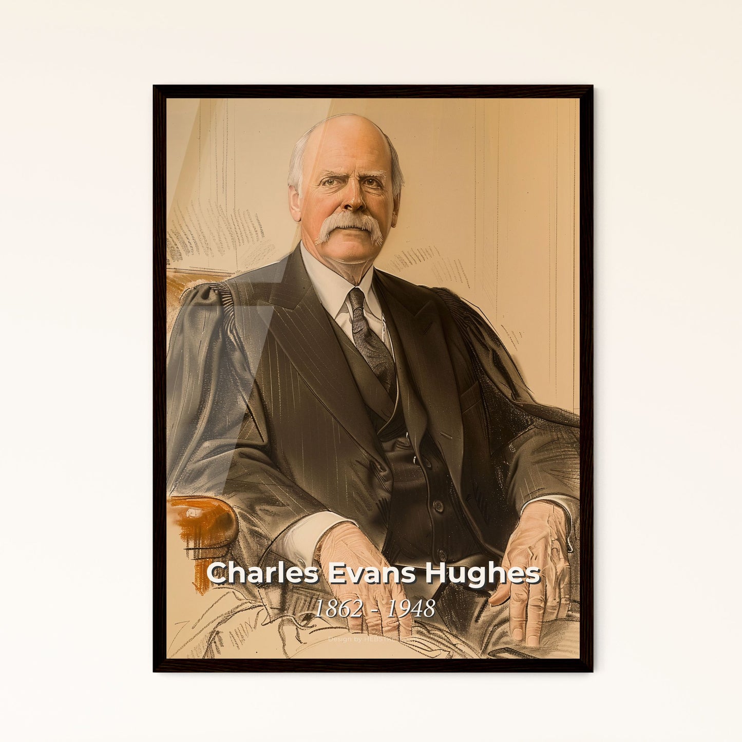 Charles Evans Hughes: Iconic Portrait of a Visionary Chief Justice - Contemporary Art Print for Elegant Home Decor & Gifting