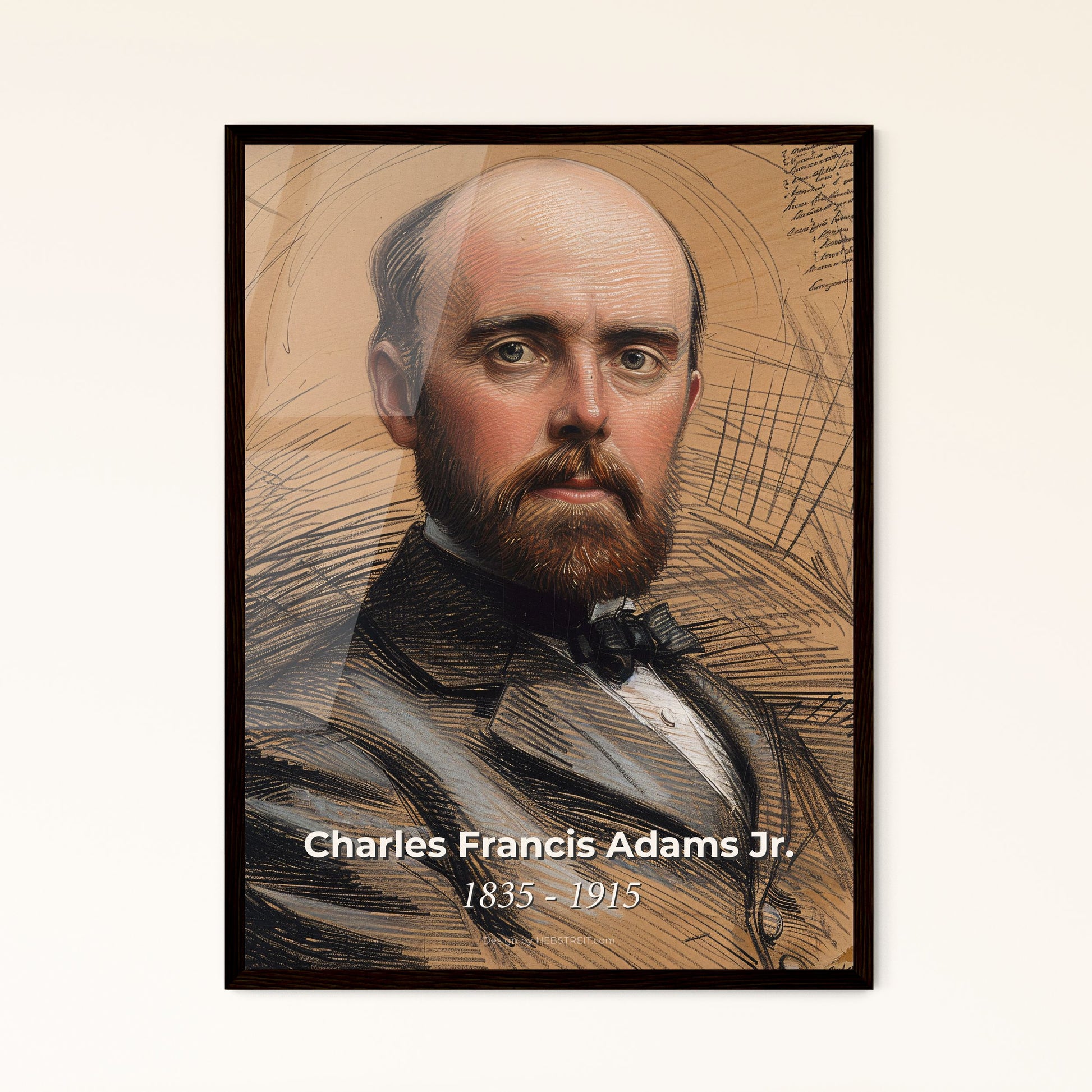 Charles Francis Adams Jr. (1835-1915): A Captivating Contemporary Portrait of the Visionary Railroad Executive in Dynamic Hues