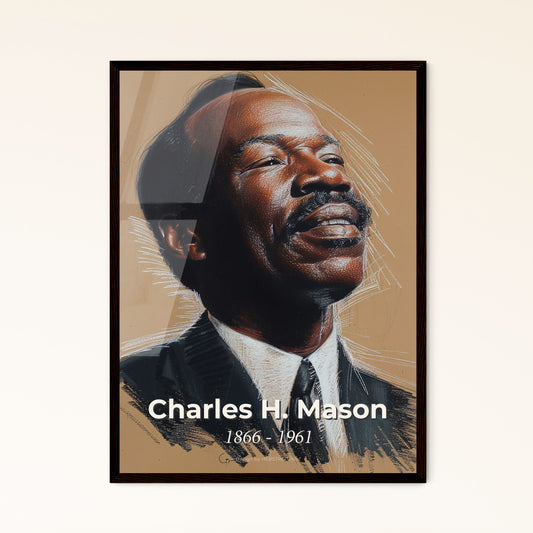 Divine Legacy: Charismatic Portrait of Charles H. Mason, 1866-1961 - A Stunning Contemporary Tribute in Vibrant Hues