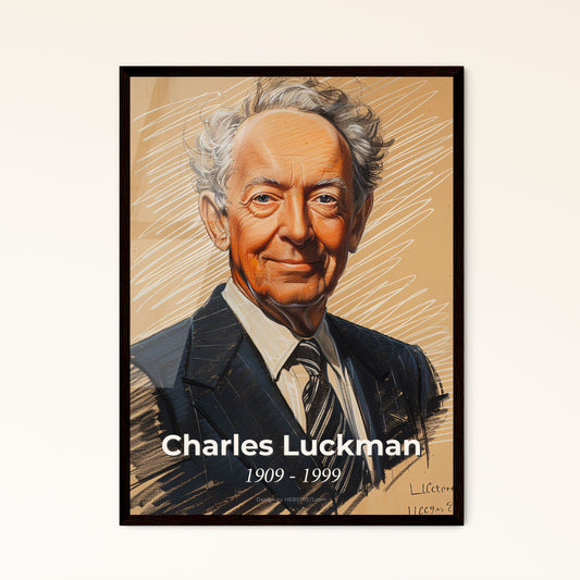 Charles Luckman: A Vibrant Tribute to a Visionary Architect – Elegant Signed Print, Framed or Aluminum, Perfect for Home Décor