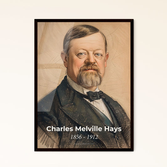 Charming Portrait of Charles Melville Hays: A Striking Contemporary Tribute to the Visionary Railway Executive in Subtle Hues