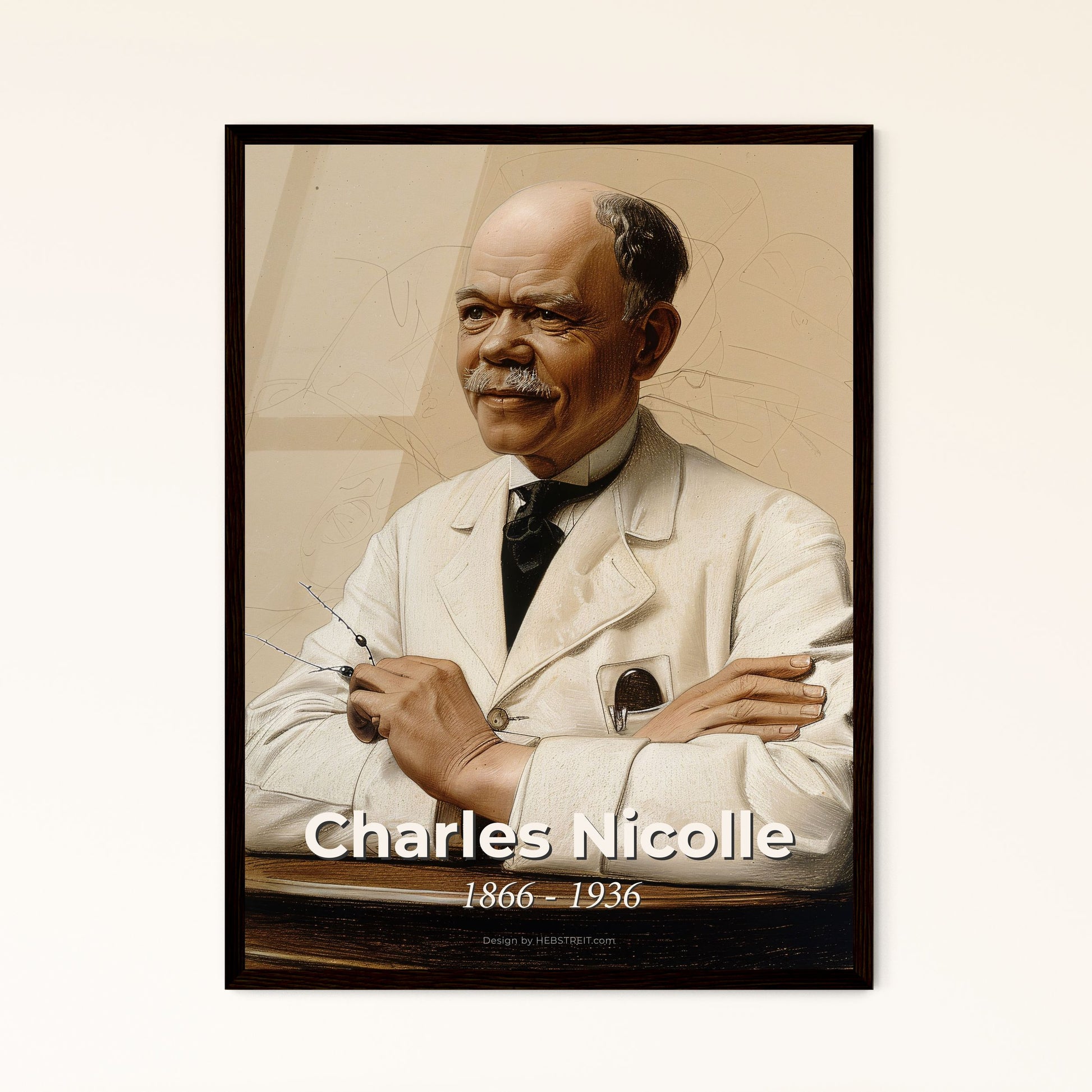 Elegant Portrait of Charles Nicolle Framed Print