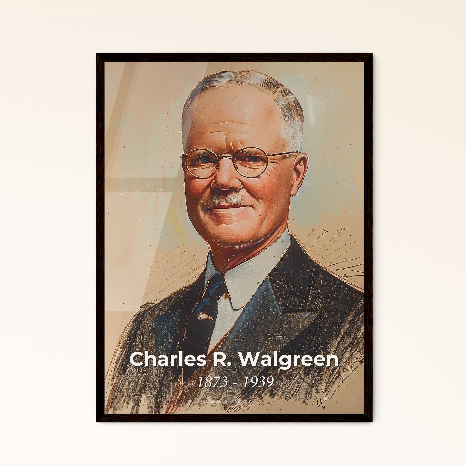 Elegant Portrait of Charles R. Walgreen Framed Print