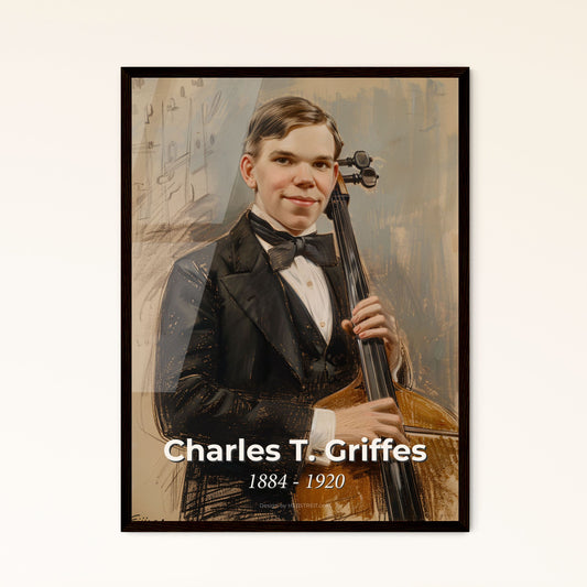 Elegant Portrait of Charles T. Griffes: Captivating Impressionist Tribute - Dynamic Lines & Subtle Color Play for Chic Home Decor