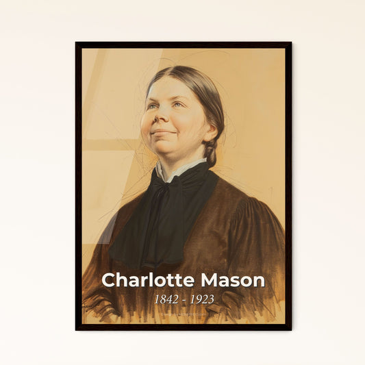 Elegant Portrait of Charlotte Mason: Celebrating the Visionary Educator in Contemporary Art for Modern Home Décor