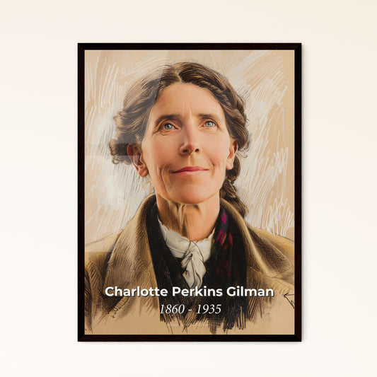 Empowering Portrait of Charlotte Perkins Gilman: A Contemporary Tribute to Feminism & Education in Stunning Art Print Formats