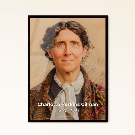 Elegant Portrait of Charlotte Perkins Gilman: Celebrating Women's Rights - Contemporary Art Print for Home Decor & Gifting