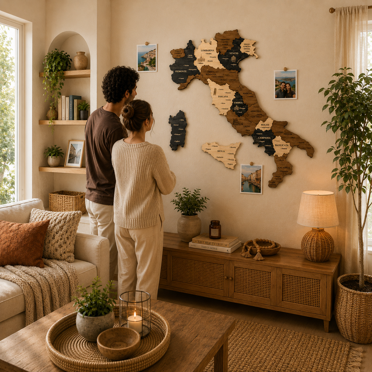 Rustic Wood Map of Italy – Artistic Wall Art for Modern Interiors
