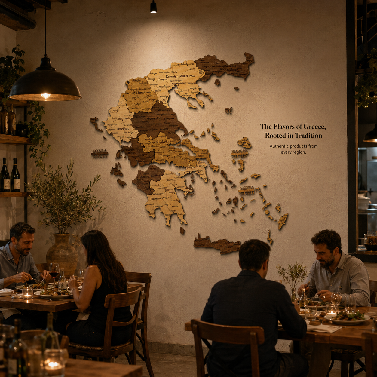 Rustic Wood Map of Greece – Artistic Wall Art for Travelers & Collectors”