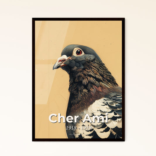 Majestic Cher Ami: A Contemporary Tribute to the WWII Hero Pigeon  Wall Art