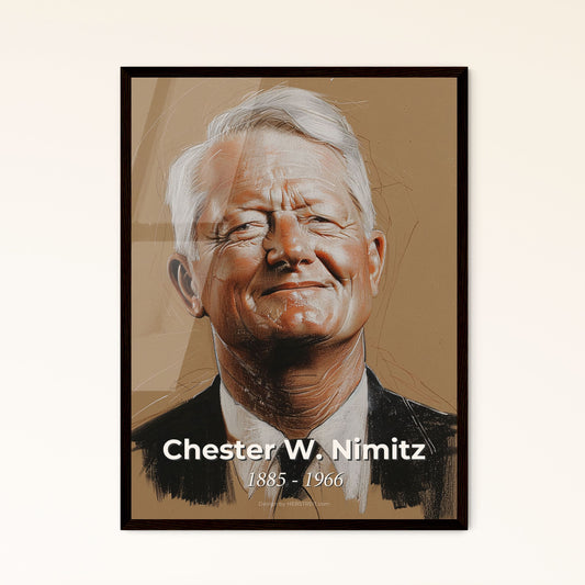 Chester W. Nimitz: Captivating Portrait of an American Fleet Admiral - Exquisite Contemporary Art Print for Unique Home Decor