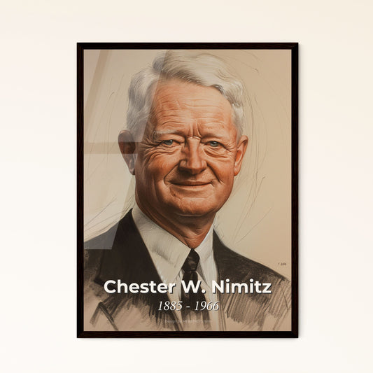 Chester W. Nimitz: Iconic Fleet Admiral Portrait - Stunning Contemporary Art Print for Home Décor & Gifts – Unique Perspective Design