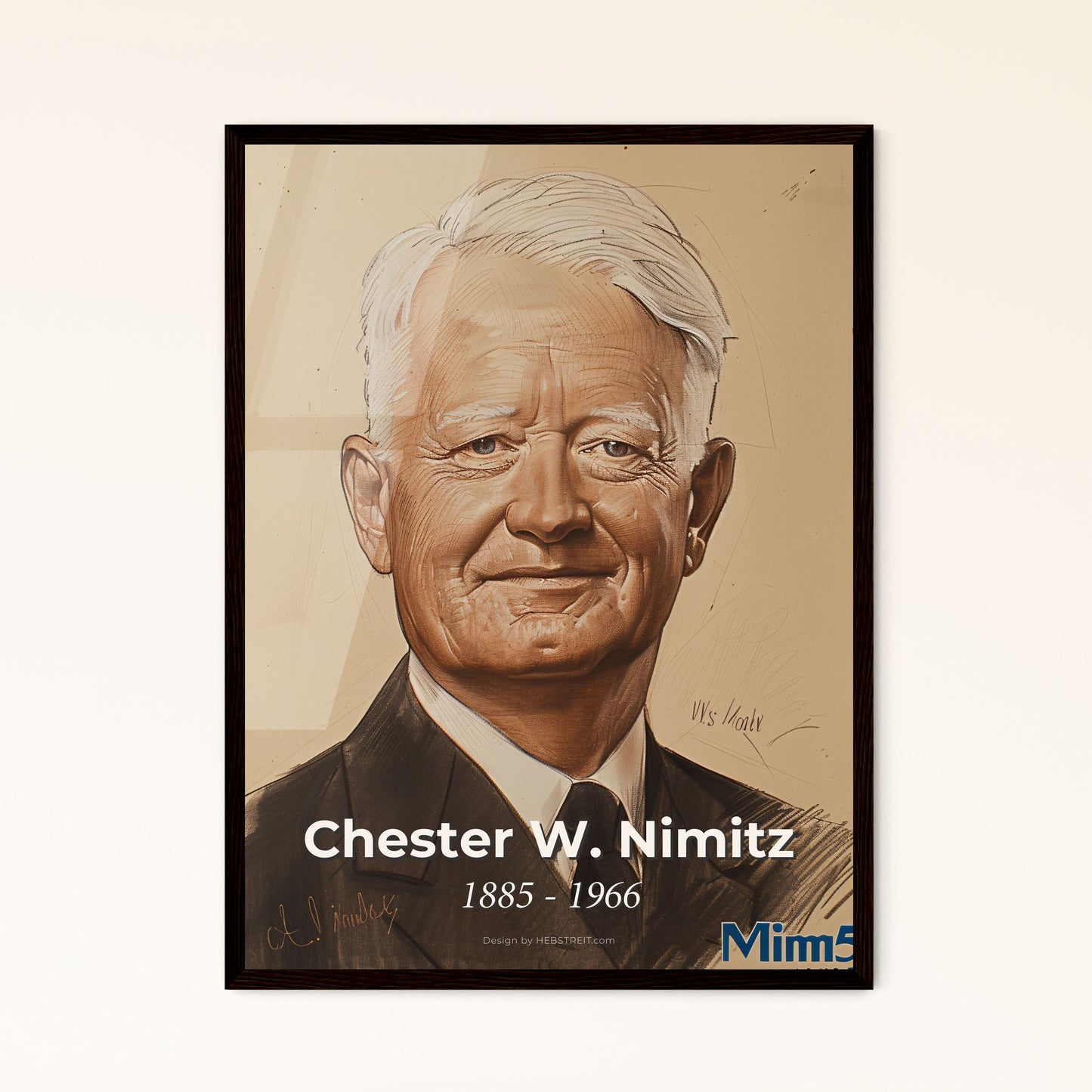 Chester W. Nimitz: A Captivating Contemporary Tribute to the WWII Fleet Admiral - Artfully Framed for Your Home Decor Collection