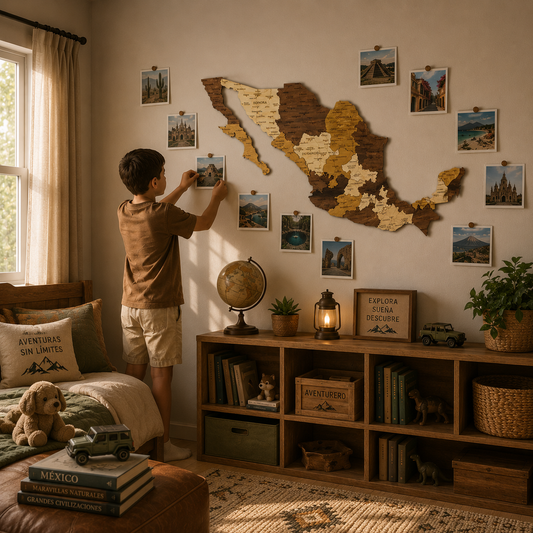 Wooden Mexico Wall Map – Stylish Handmade Decor for Home or Business