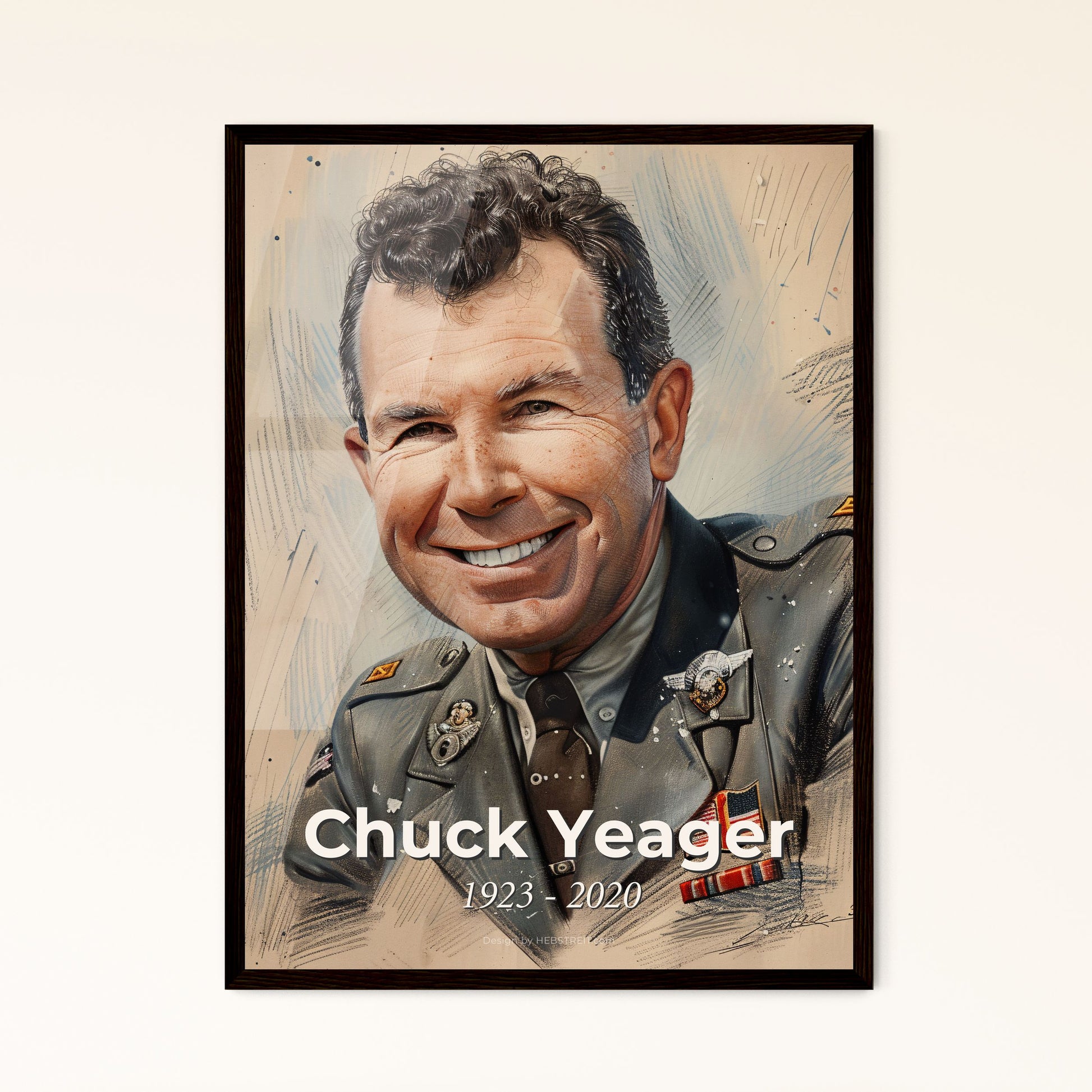 Chuck Yeager: Icon of Innovation - Contemporary Art Print Celebrating the First Pilot to Break the Sound Barrier, 1923-2020