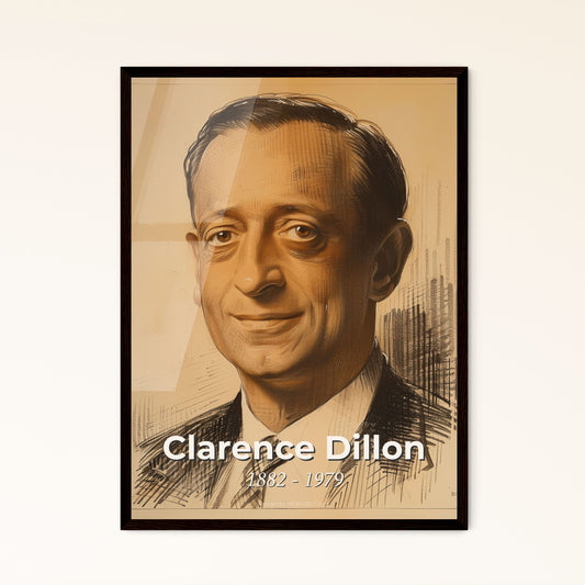 Elegant Portrait of Clarence Dillon: A Contemporary Art Print in Dynamic Lines & Subtle Hues – Perfect for Home Décor & Gifting