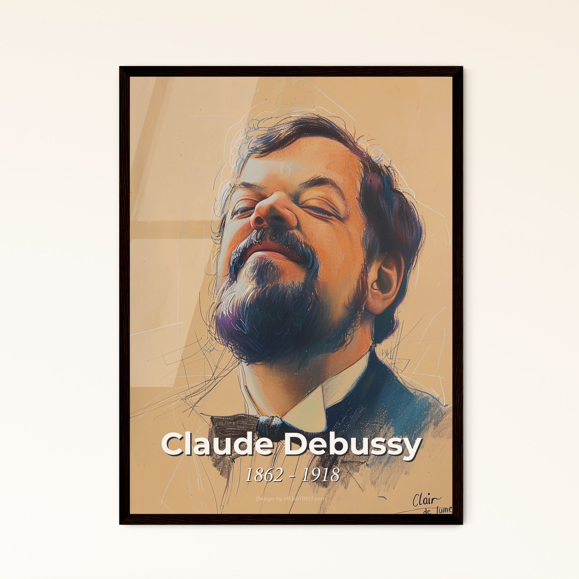 Captivating Portrait of Claude Debussy Framed Print