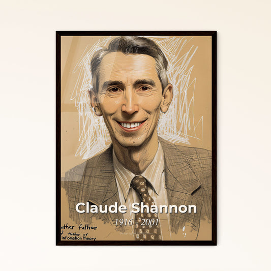 Embrace Inspiration: 'Claude Shannon - Father of Information Theory' Contemporary Art Print - Unique Perspective on a Visionary Mind