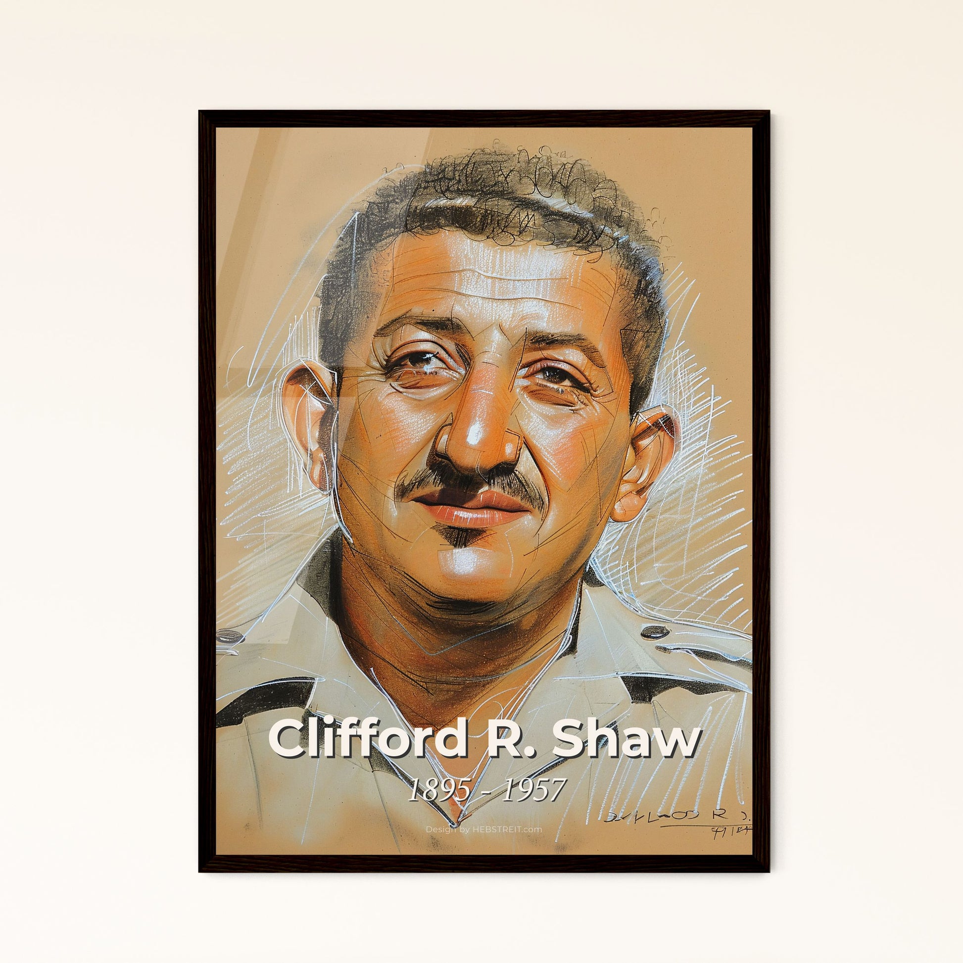 Clifford R. Shaw: A Dynamic Portrait of the Pioneering Sociologist - Contemporary Art Print for Unique Home Decor