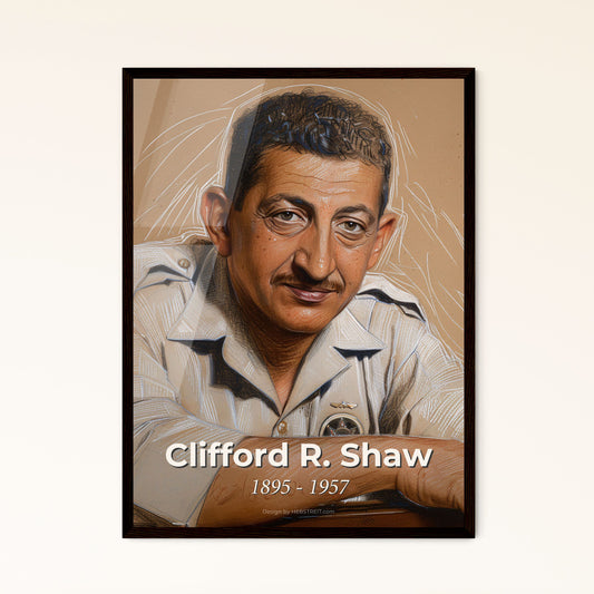 Clifford R. Shaw: A Dynamic Tribute to an Iconic Sociologist – Contemporary Art Print for Home Decor & Gifting in Elegant Hues