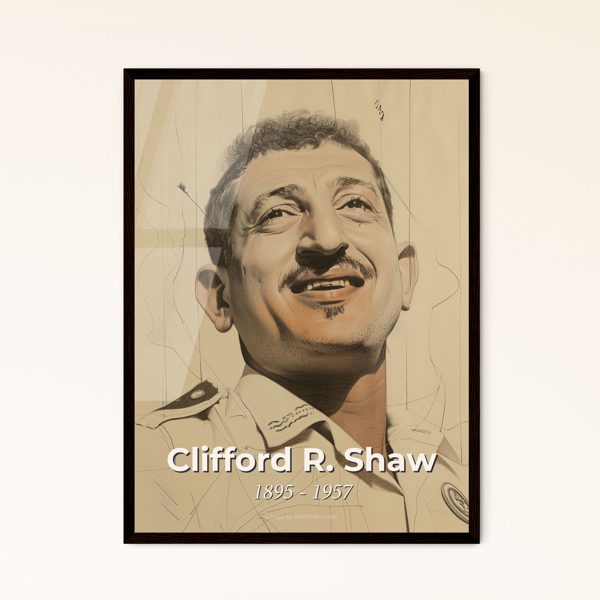 Clifford R. Shaw: A Contemporary Tribute to an Icon of Sociology and Criminology – Vibrant Art Print for Home & Gift Decor