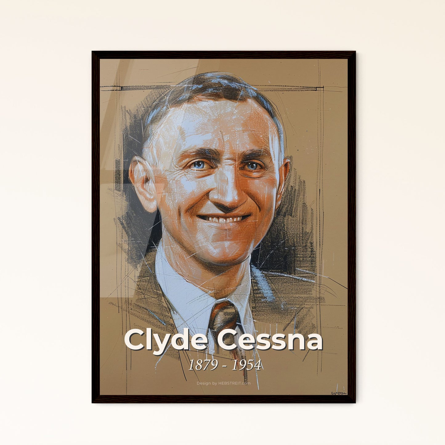 Celebrating Clyde Cessna: A Radiant Tribute to Aviation Innovation - Unique Contemporary Art Print for Home Decor & Gift Giving