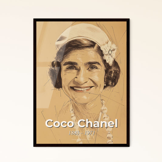 Elegance Redefined: Iconic Portrait of Coco Chanel, 1883-1971 - A Contemporary Art Print for Chic Home Decor & Gift Giving